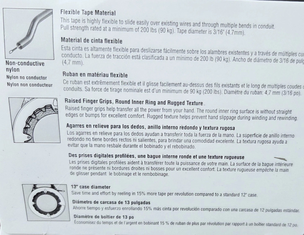 Klein 100ft nylon fish tape