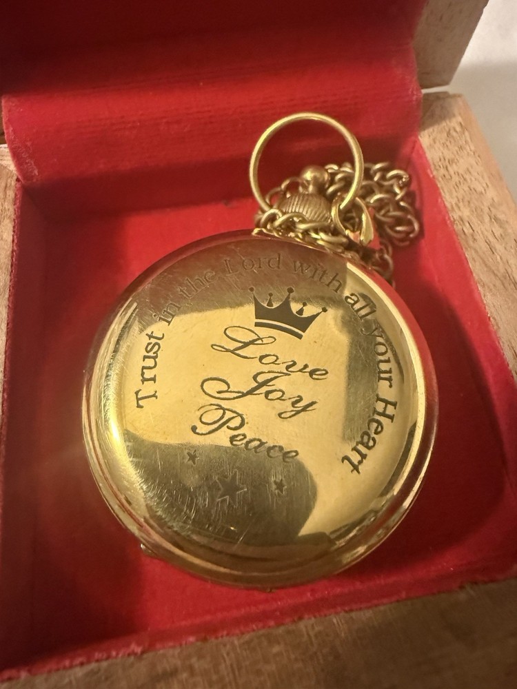 Solid Brass Pocket Compass With Bible Verses - Religious - Gift