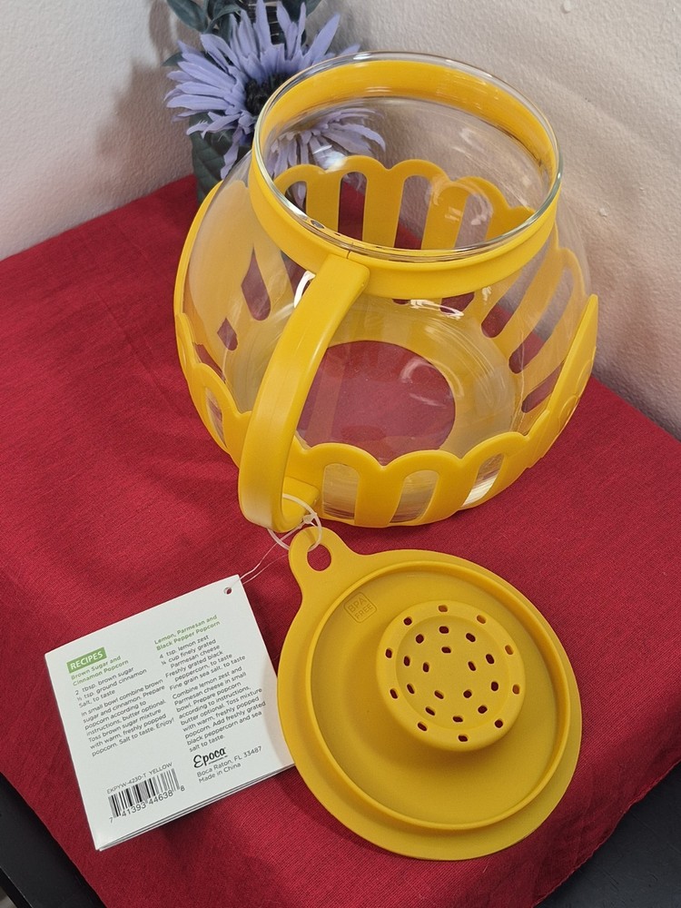 Ecolution Micro-Pop 3 Qt. Microwave Popcorn Popper Yellow NWT