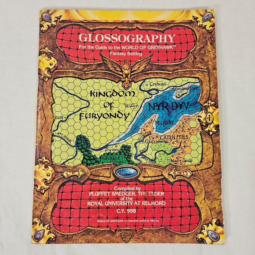 Advanced Dungeons & Dragons World of Greyhawk Guide Glossography Map + 2 Modules