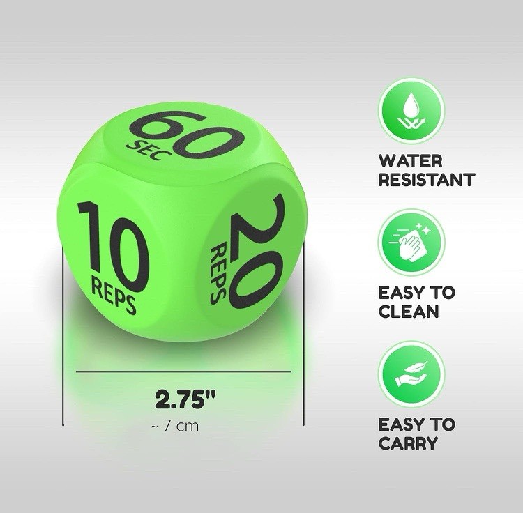 Workout Dice 6-Sided Foam Exercise Dice for Solo or Group Classes