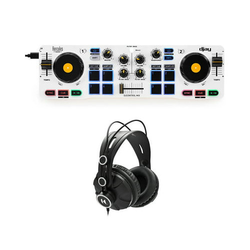 Hercules DJControl Mix 2-Channel Bluetooth Wireless DJ Controller Bundle