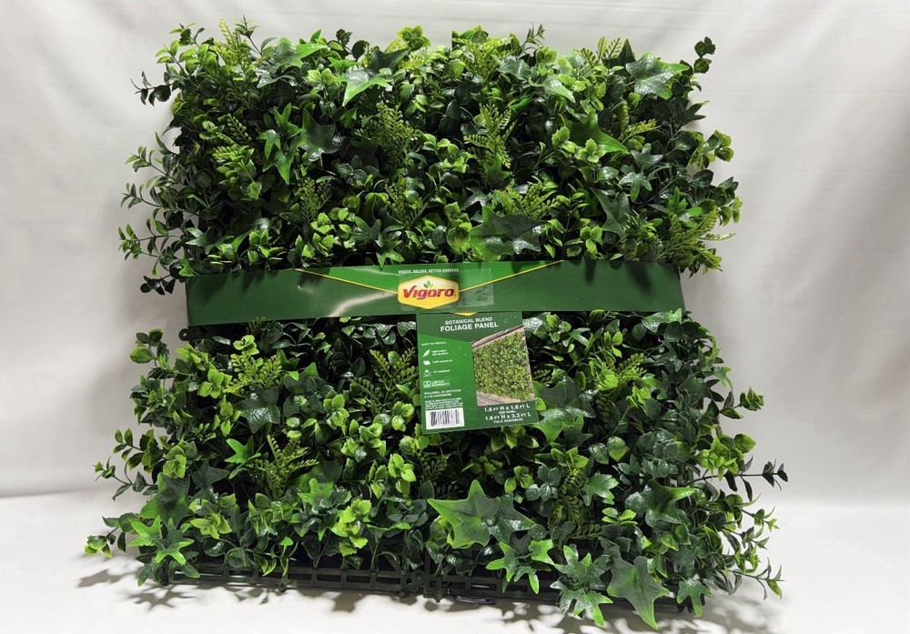 Vigoro Artificial Leaf Foliage Panel 20x20 2pc Green Wall Decor