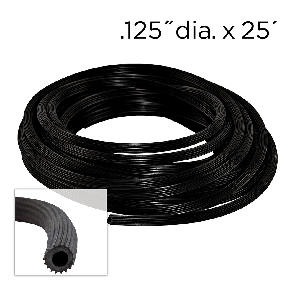 Spline, .125" x 25', Black