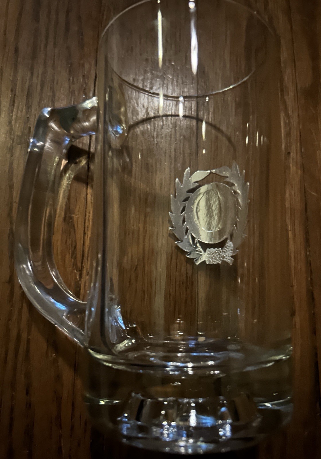 Nice Hillbilly Degree Beer Mug With Raised Applied Emblem Rare Vintage Glass