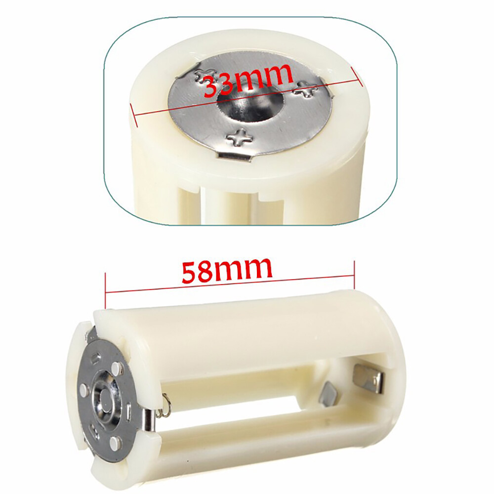 3 AA To D Battery Converter Plastical Parallel Battery Holder Adapter Box Case