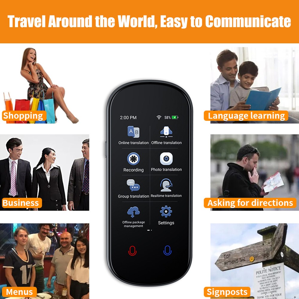 Language Translator Device, Portable Two-Way Real-Time Translator,138+ Languages