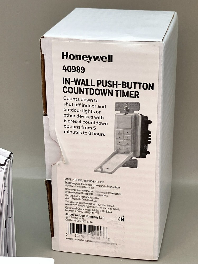 Honeywell 40989 In-wall Push-button Countdown Timer