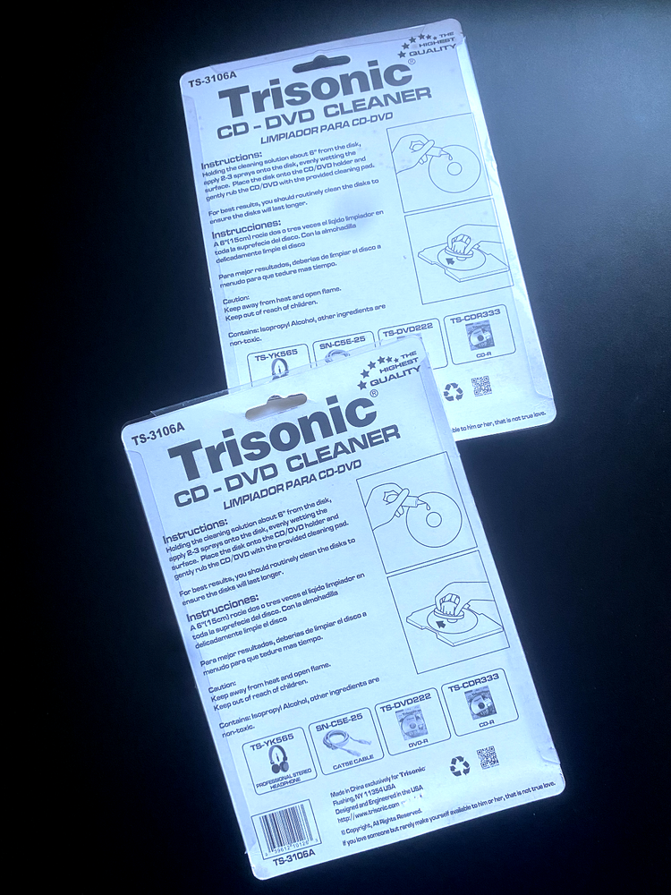 2 Trisonic CD/DVD Cleaner with Fluid, TS-3106A