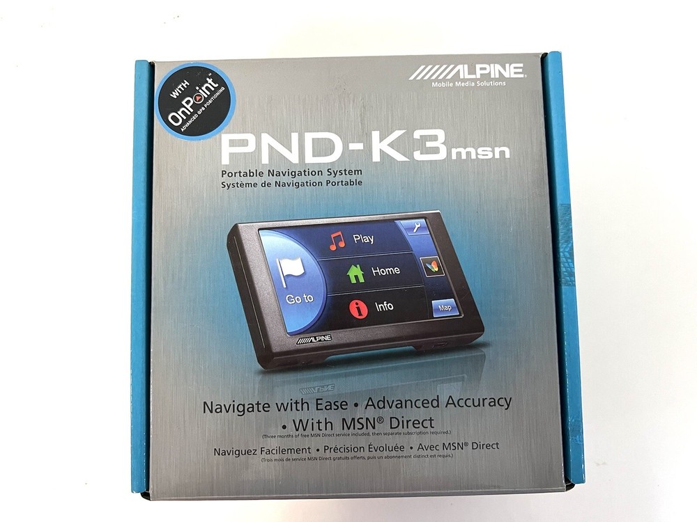 Alpine Electronics PND-K3 MSN Direct Portable Navigation System GPS NEW