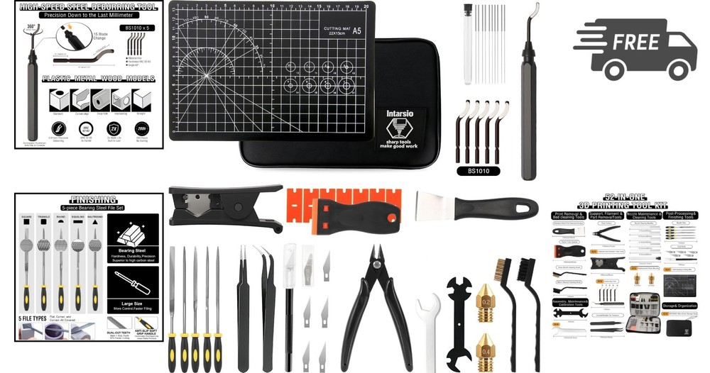 52-in-One 3D Printer Tools Kit Essential Accessories Maintenance Supplies