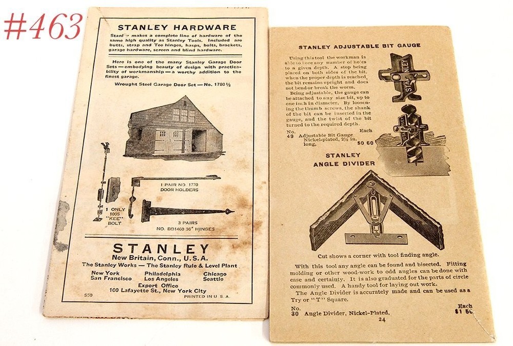 two old STANLEY POCKET GUIDE CATALOGS planes chisels others