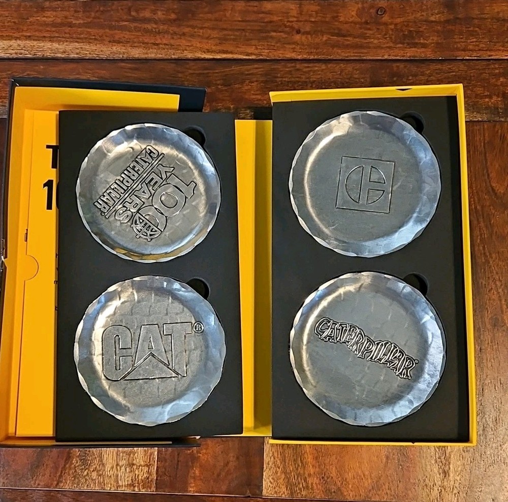 Caterpillar 100 Years Centennial Coasters Set 4pcs