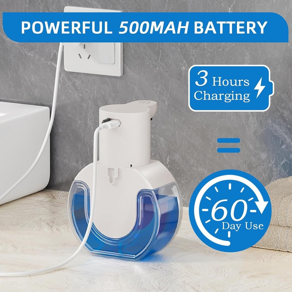 Automatic Soap Dispenser Touchless,Rechargeable Foaming Soap Dispenser,15oz/4...