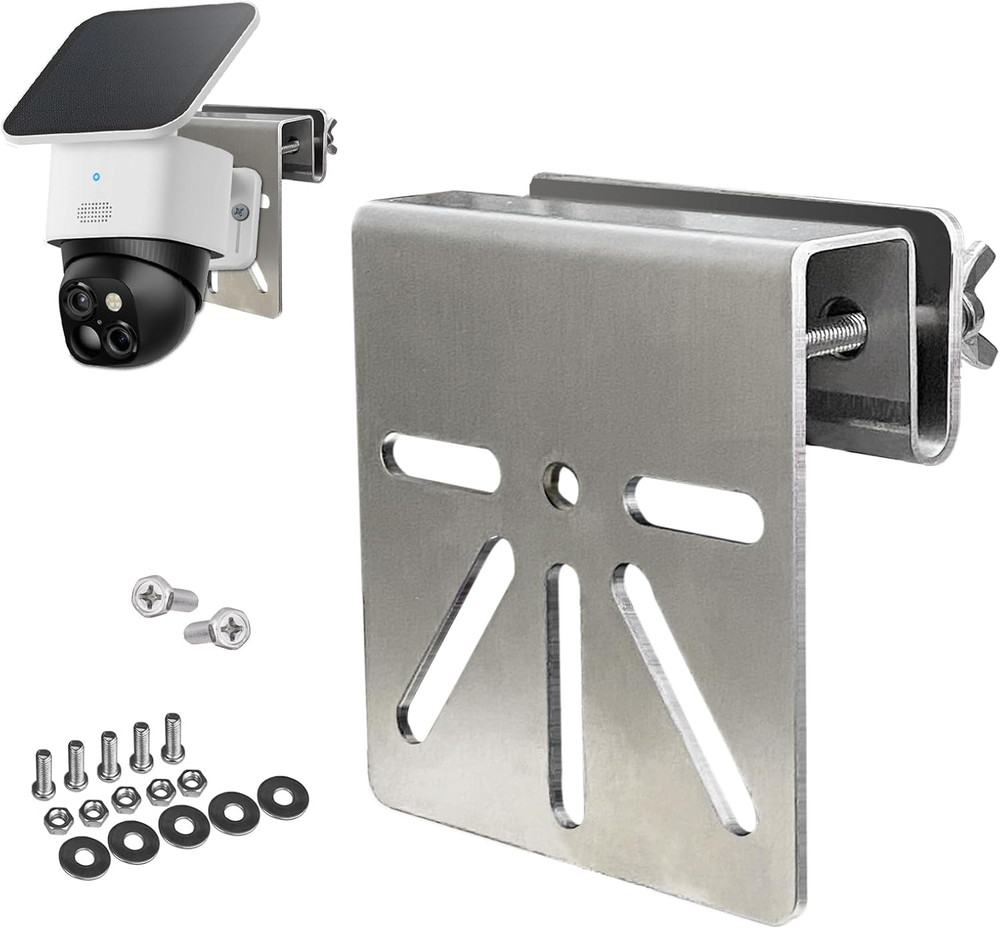 Gutter Mount Stainless Steel Bracket for Eufy Security Solocam S340, Solar Secur