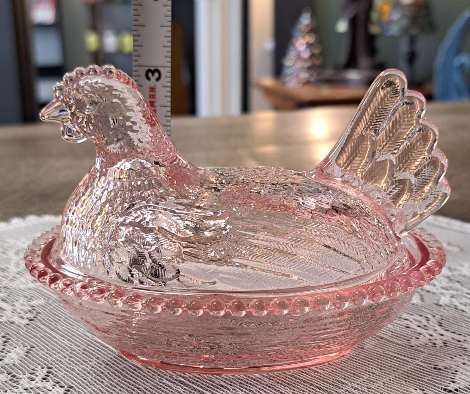 SET OF 3 Hen On Nest Roses Closet W/ Box & Sticker Limited # Small Indiana Style