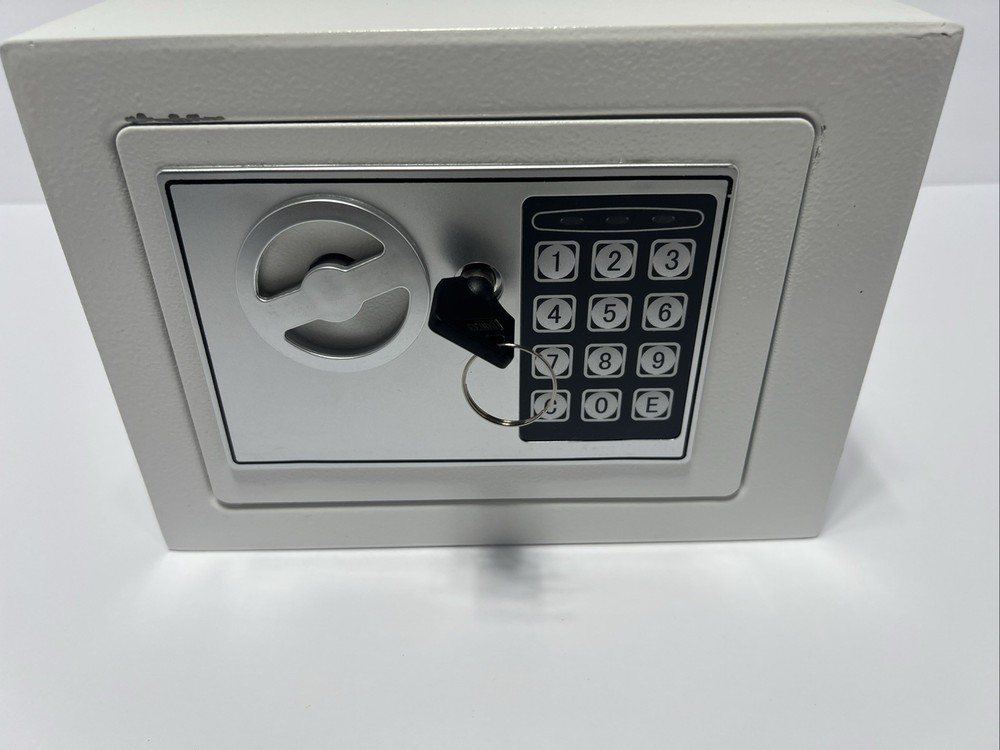 Small Safe Box Digital Electronic Security Safe Box for Home White