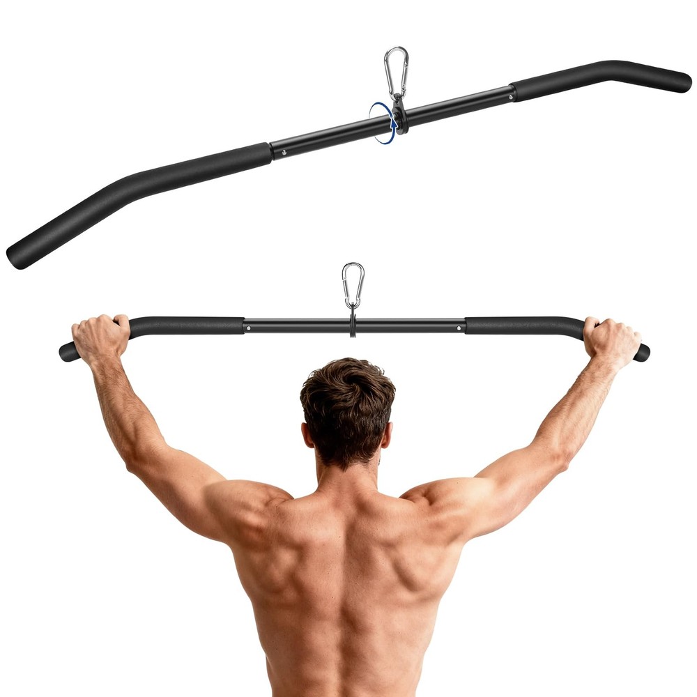 39.7'' LAT Pulldown Bar for Cable Machines, Rubber Handle Strength Training