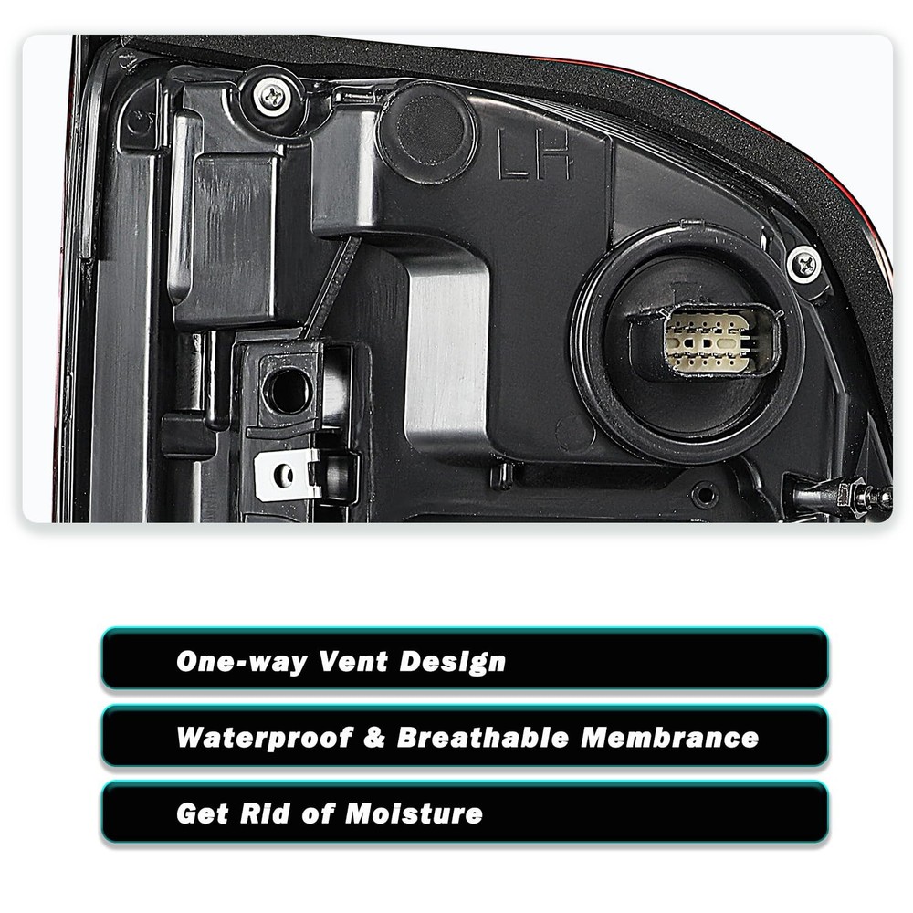 LED Tail Light Assembly Ram 1500 2019-2024 Left Side Black Blind Spot