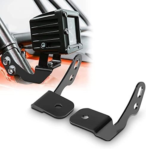 KEMIMOTO UTV Pod Light Brackets LED A-Pillar Mount Compatible Black