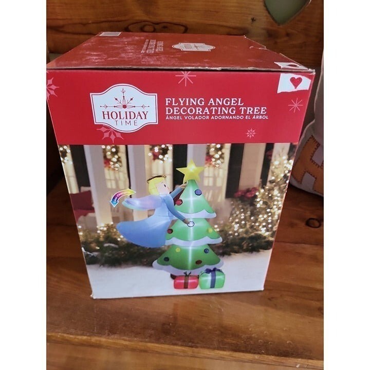 Holiday Time Flying Angel Decorating Tree Inflatable, 6.5FT Christmas Lights Up