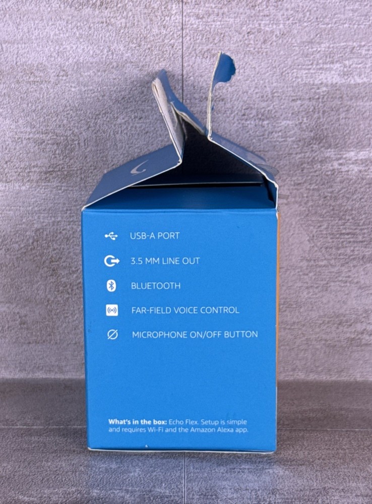 Amazon Echo Flex Plug-in Smart Speaker With Manual And Box Tested & Working