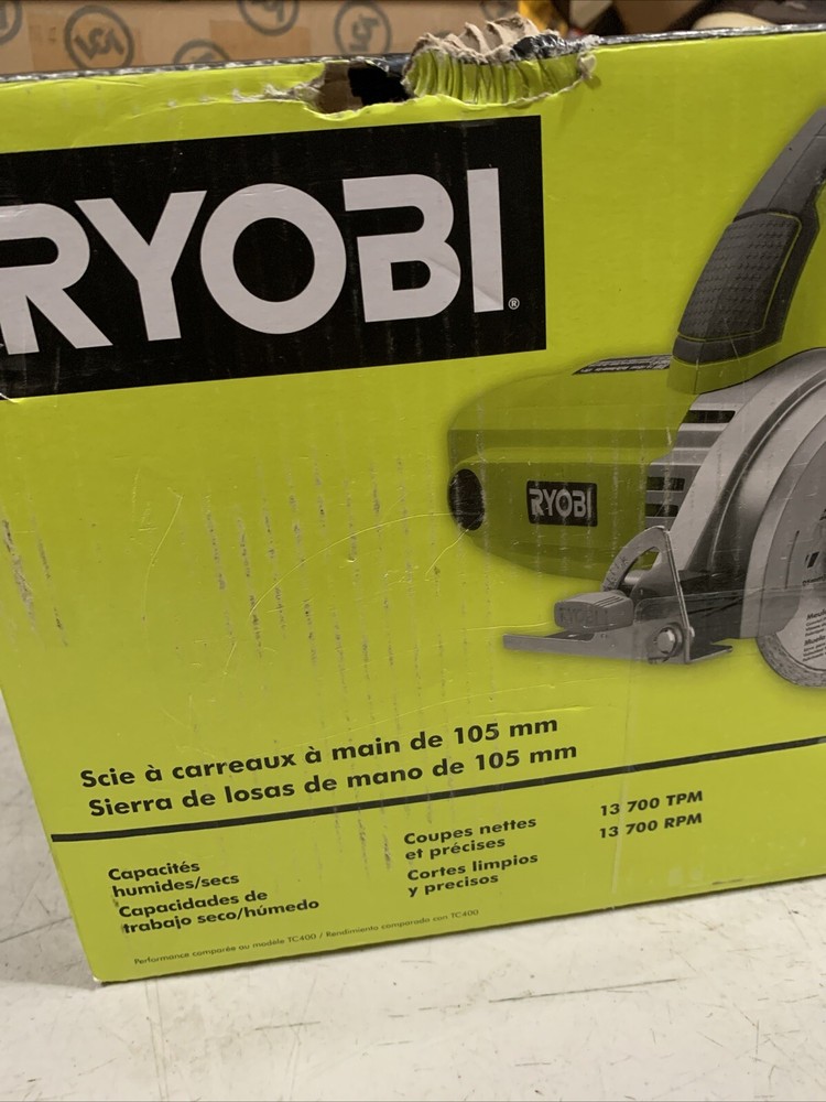 Ryobi 4 in. Tile Saw Handheld Powerful Motor Lock On Trigger Control Long Cuts