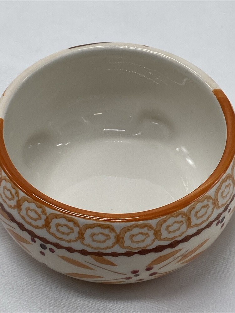 Temptations Orange Owl Ceramic Nesting Measuring Cup Set Old World
