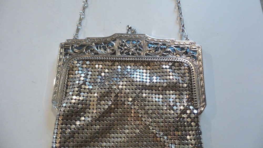 Vintage Whiting & Davis Silver 10" Mesh Handbag, c. 1900