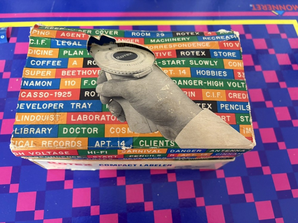 Vintage Rotex Label Maker With Box