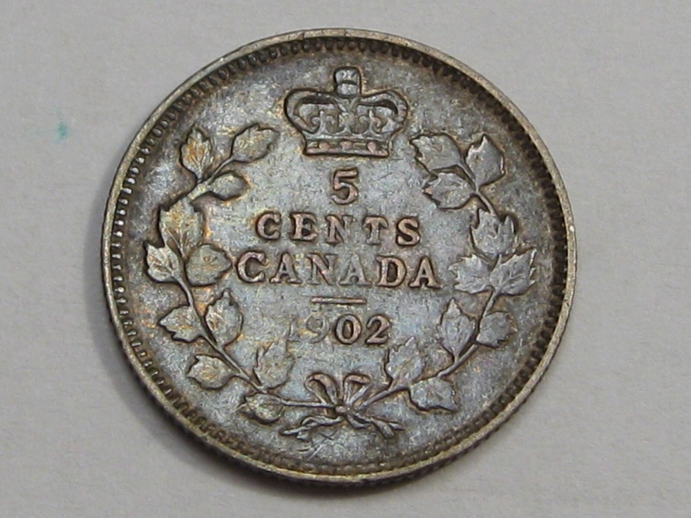 F/VF 1902 Five Cent 5¢ CANADA. #23
