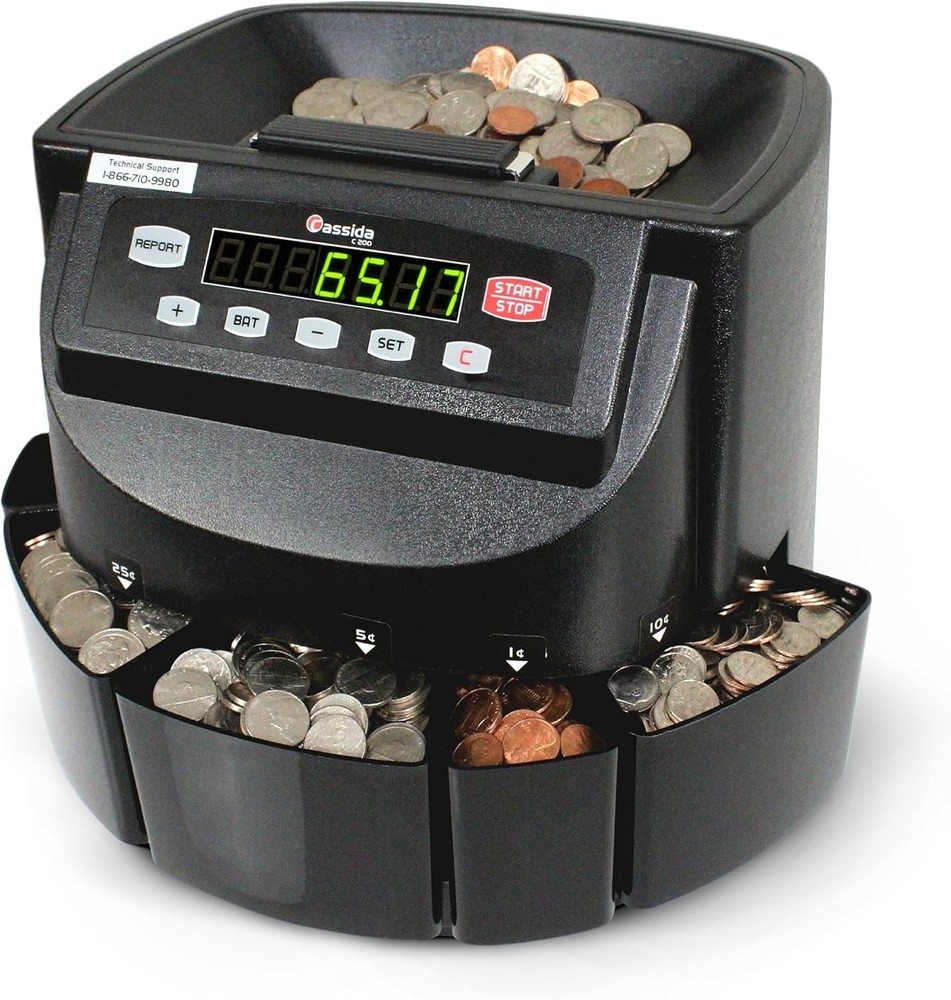 Coin Sorter, Counter and Roller
