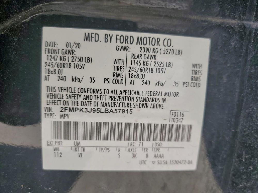 Console Front Floor SEL Fits 15-24 EDGE 4957310