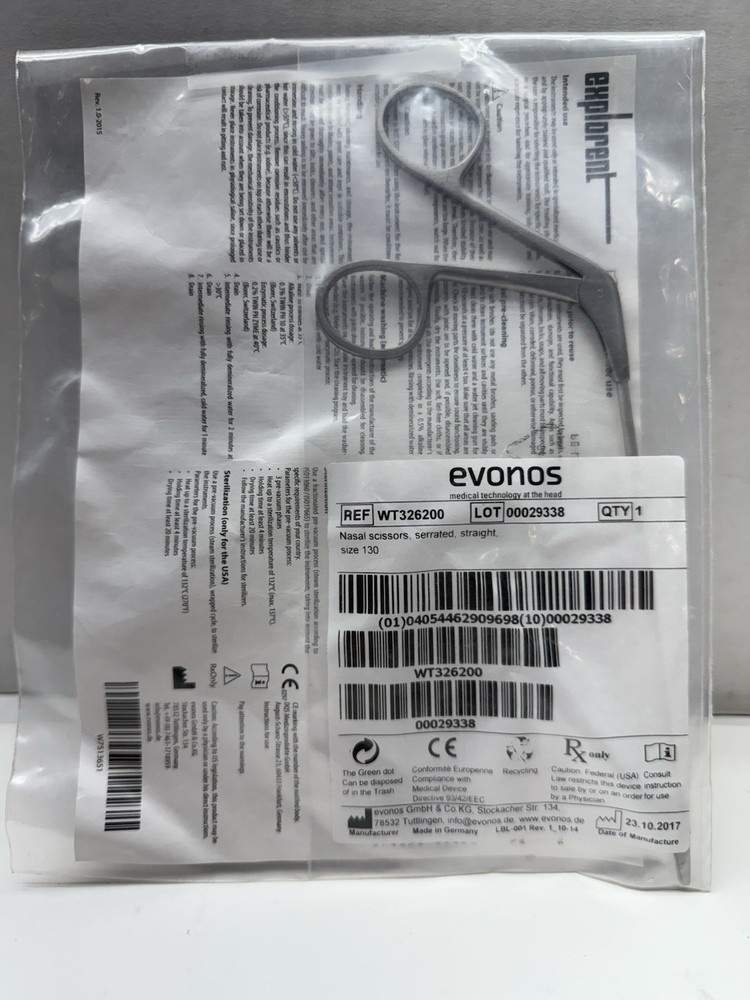Explorent evonos WT326200 Nasal Scissors Serrated Straight Size 130