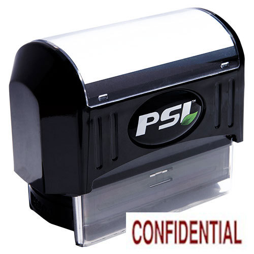 CONFIDENTIAL Pre-Inked PSI Rubber Stamp (RED)