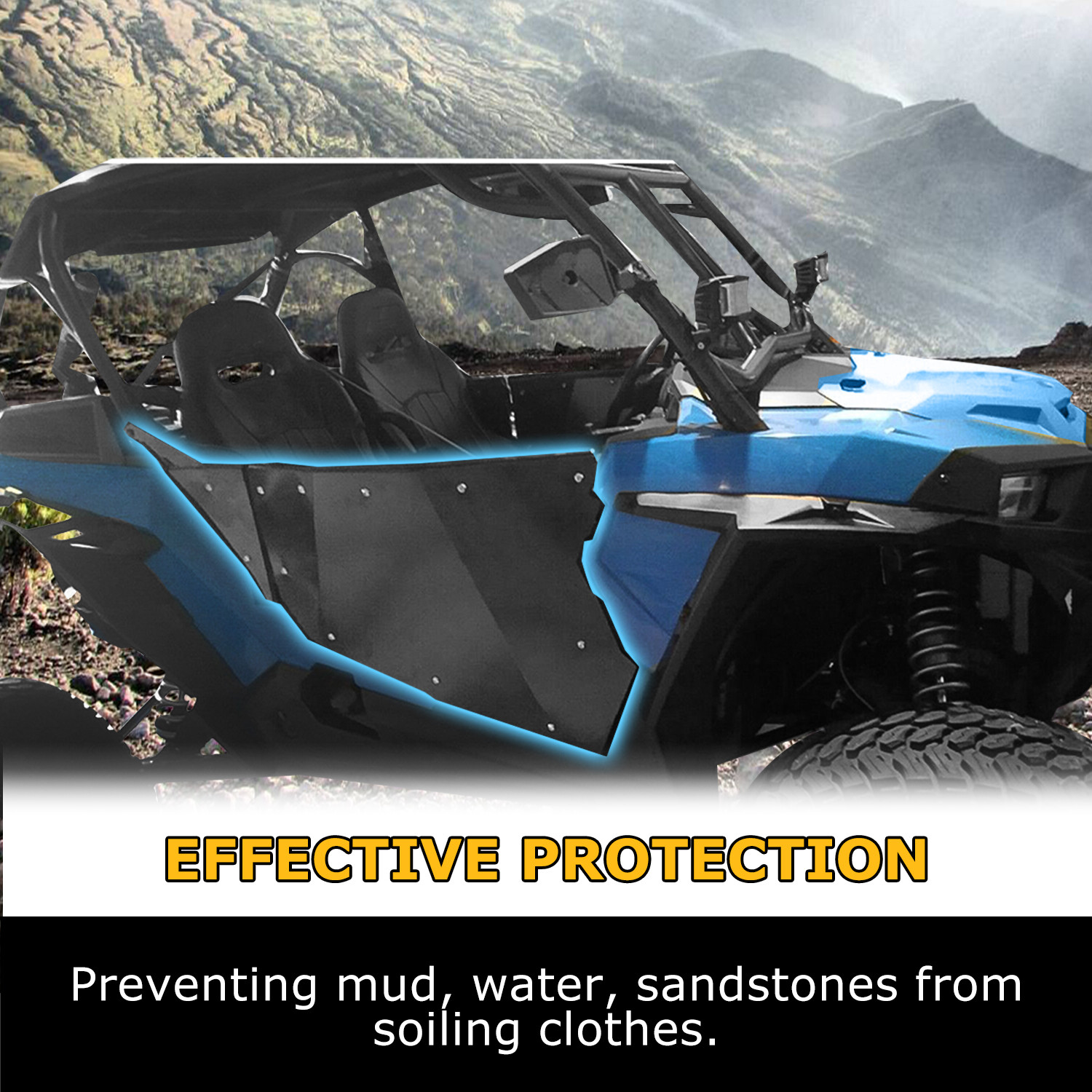 UTV Full Aluminum Doors For 2014-2022 Polaris RZR XP Turbo/S XP 1000 2 Seats