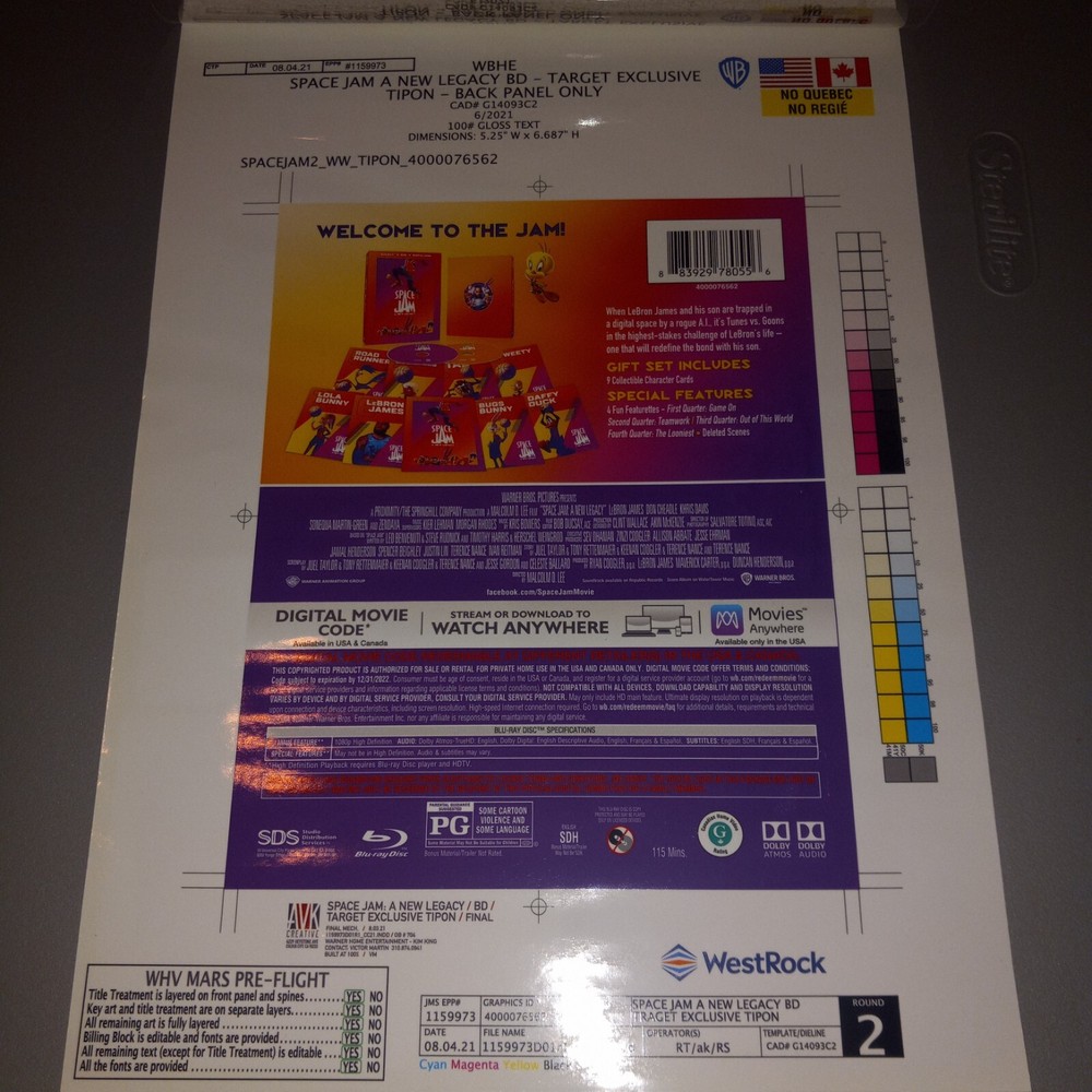 Space Jam A New Legacy Studio Artwork Proof Target Exclusive BD Back Panel (02)