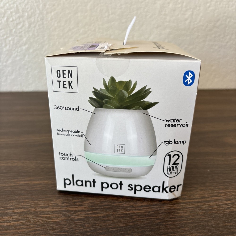 Gen Tek Plant Pot Bluetooth Wireless Speaker Multicolor