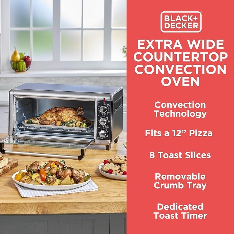 Convection Toaster Oven W/ Timer Adjustable Rack Ideal Baking Toasting New