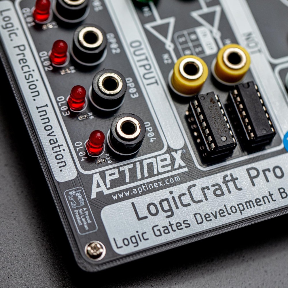 Aptinex LogicCraft Pro Logic Gates Development Board - 14 Gates, 6 Inputs/Output