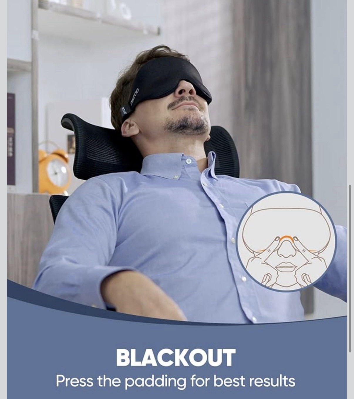 MZOO Luxury Sleep Eye Mask for Side Sleepers, Men & Women, Zero Eye Pressure, 3D