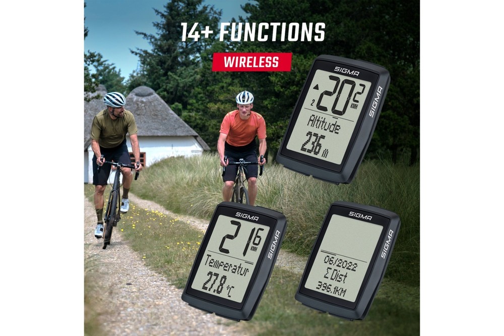 SIGMA BC 14.0 WL WIRELESS CYCLING COMPUTER - LAP FUNCTION LARGE DISPLAY