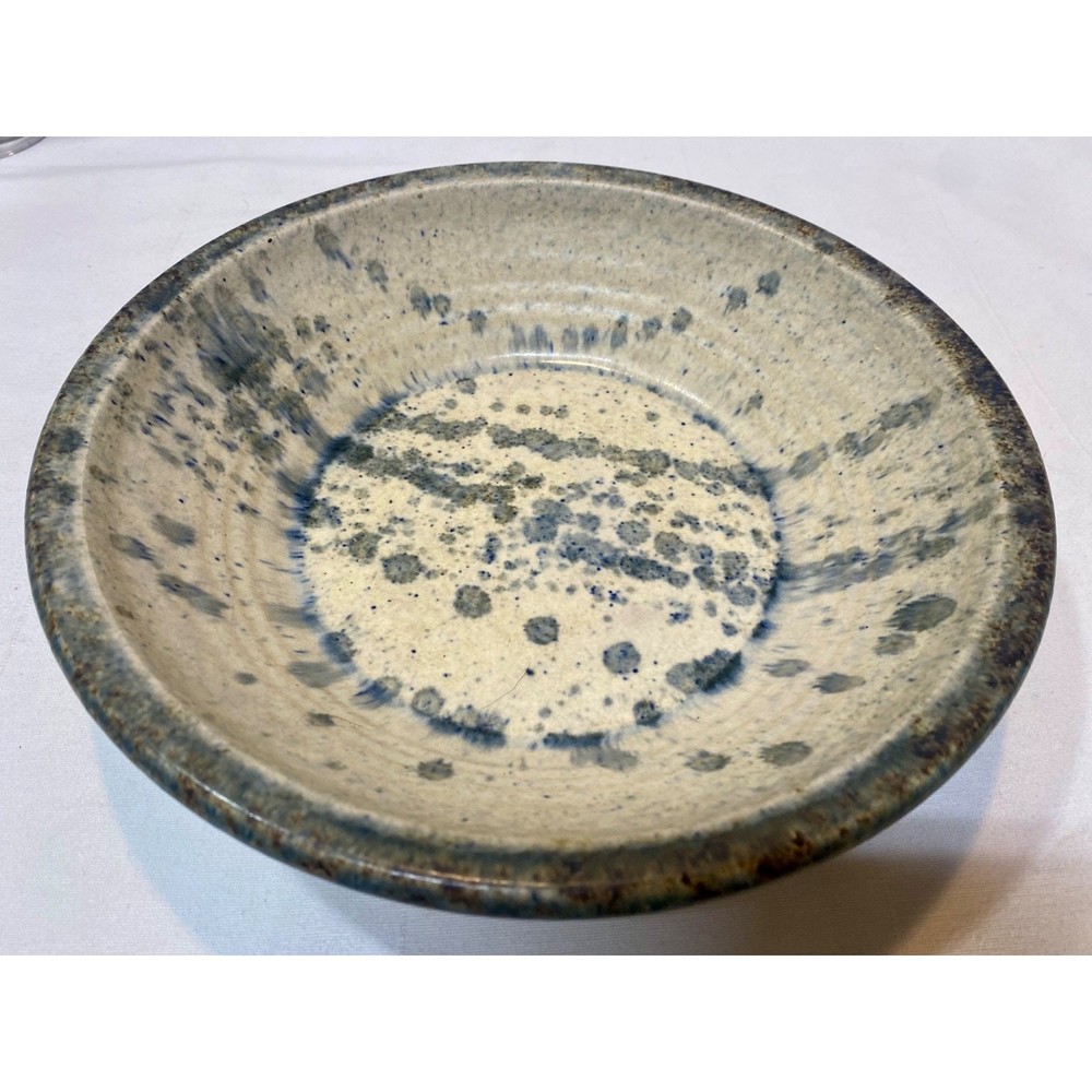 Spatterware Pottery Dish Signed Tromp