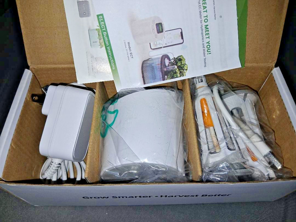 LetPot Smart Hydroponic EC Meter ECT, Wi-Fi App, EC Probe, Power Adapter