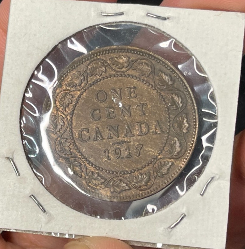 1917 Canada One Large Cent Coin High Grade