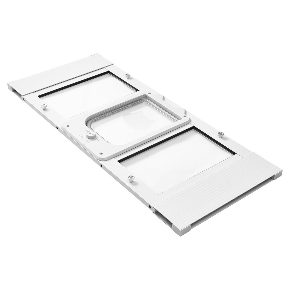 Cat Door for Window, Adjustable to Fit Window Width 31"-36", 4 Secure Lock Modes