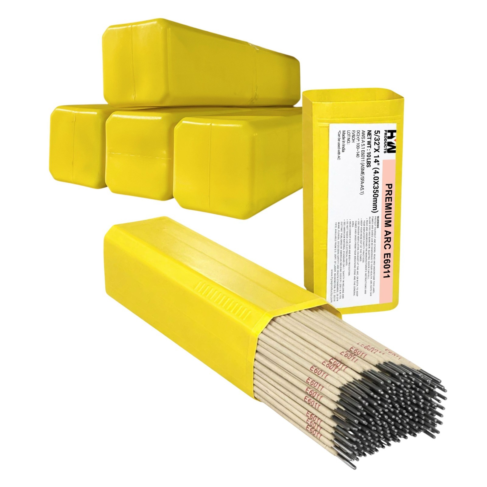 E6011 Premium Stick Electrode Welding Rods 5/32" 50 lbs - 10 lbs x 5 Pks