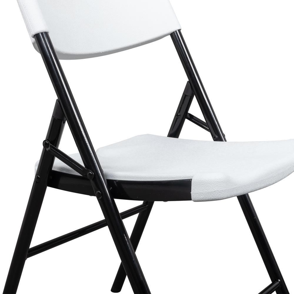 Lifetime Commercial Contoured Folding Chairs Set Steel Frame Plastic Seat Table