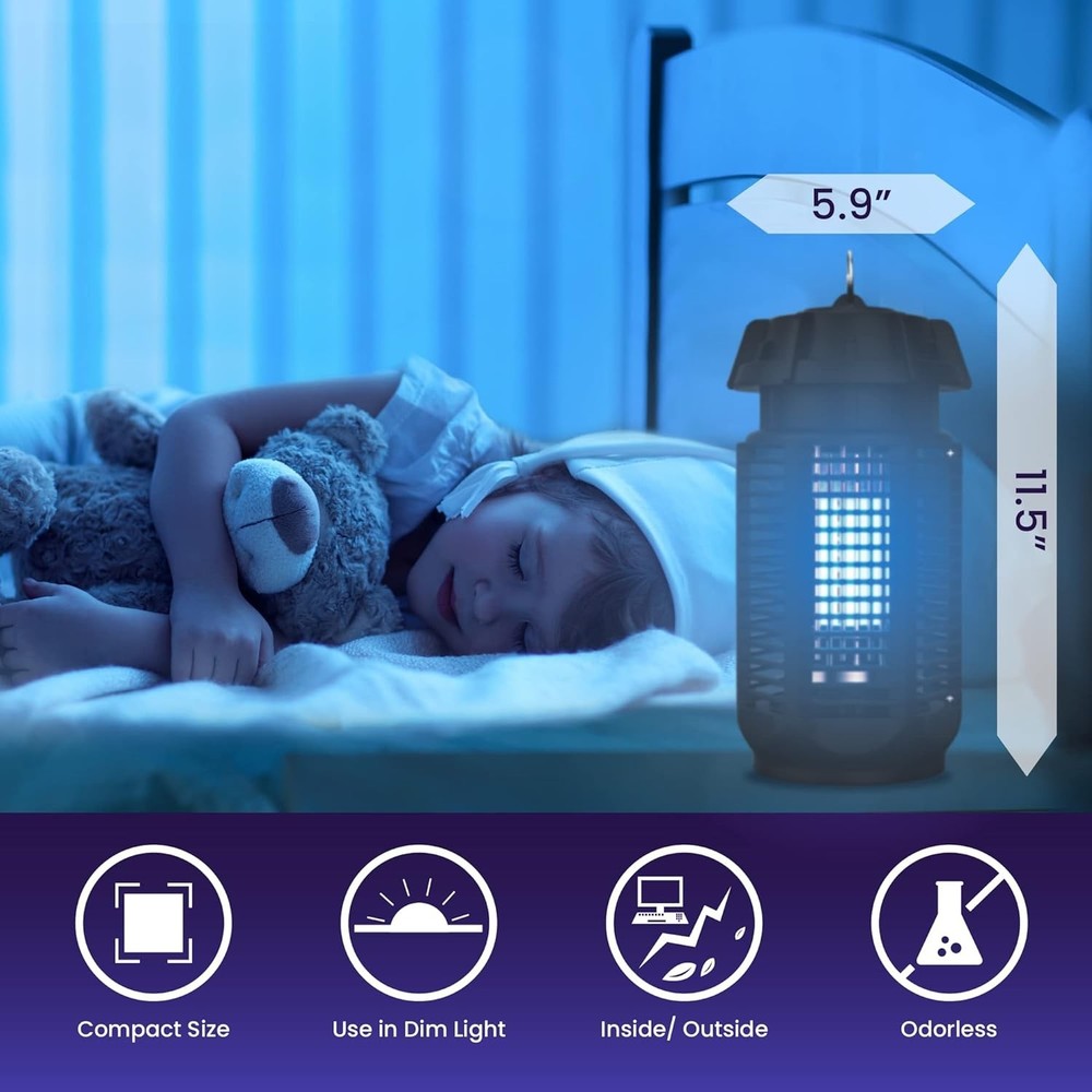 LiBa Electric Bug Zapper (2-Pack) Indoor Insect Killer - (4) Extra Replacemen...