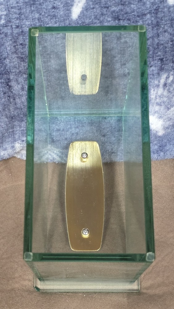 8½" Rectangular Clear Glass Display Case with Open Bottom Chipped Corner